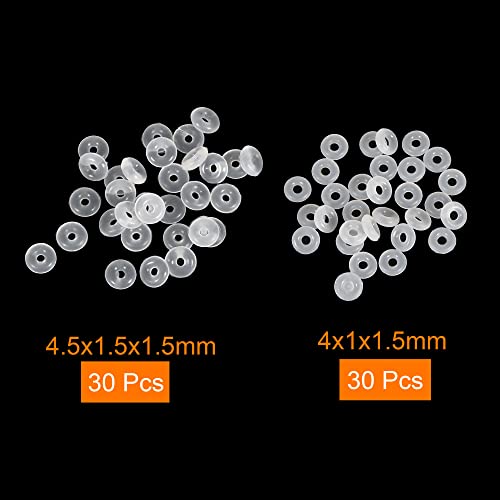 Meccanixity силиконски O-прстени, 4x1x1.5mm 4,5x1.5x1.5mm VMQ запечатува запечатување за запечатување на цевки за вентили, бела 60in