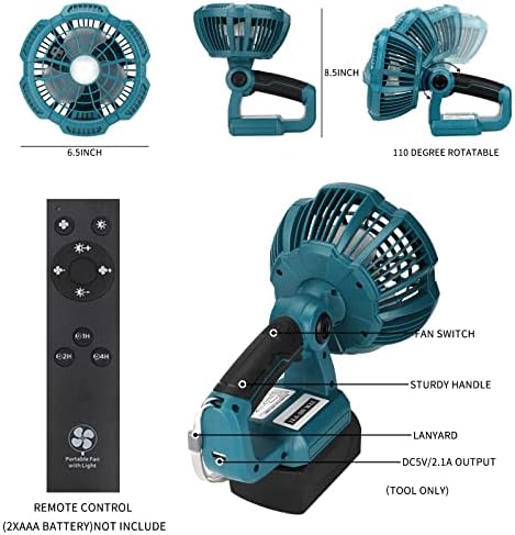 Безжичен Вентилатор Со Далечински управувач за батеријата Bosch 18v, Вентилатор за Маса со 3 Енергетски Ефикасни Поставки За Брзина