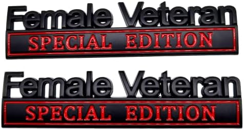 2 парчиња женски ветеран Специјално издание 3Д метални задници Амблеми значки, армија ветеран Метал Фендер дек декорални автомобили значки, женски