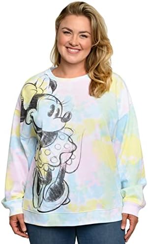 Disneyенски Disney Plus Size Mini Minie Muse Sweatshirt Pullover со лесен руно