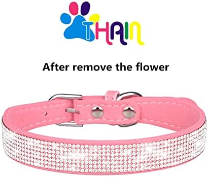 Thain Rhinestones Bling Dog Cat Kat Diamond Diamond со Rhinestone цветна декорација за мали средни големи кучиња