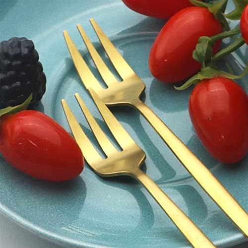 30 парчиња мат златен прибор за јадење од не'рѓосувачки челик Поставете прибор за јадење постави нож лажица вилушка вилушка сребрена