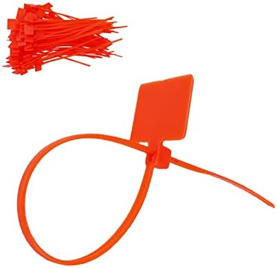 Lipyt најлонски кабел поштенски врски со ласкава ознака 6 инчи црвен силен маркер 100 парчиња кабел тешка пластична жица врски само-заклучување