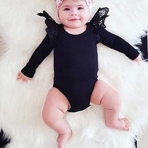 Eishow 0-24 месеци новороденче за новороденчиња, бебе девојки ромпер облека руфли bellвоно ракав, скокање со облека за спиење, облека