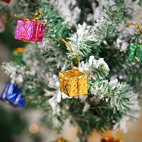 АБУФАН 24 парчиња Новогодишна Елка Мали Кутии За Подароци Божиќни Висечки Украси Мини Завиткани Кутии За Подароци Мини Подароци За Божиќни