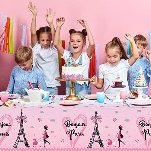Татуо Париз Партија Украси Тема Пластични Чаршав Ајфеловата Кула Маса Опфаќа Ден Во За Девојки Тематските Роденден и Материјали, 54