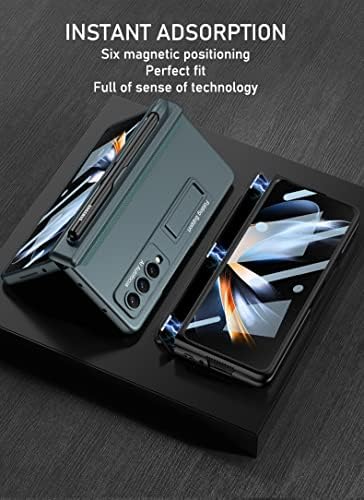 Случај Fyton Galaxy Z Fold4, 4-Во-1 Сеопфатно Z Fold 4 Футрола Со Држач За Пенкало + Заштита Од Шарки + Држач За Удар + Заштитник На Екранот