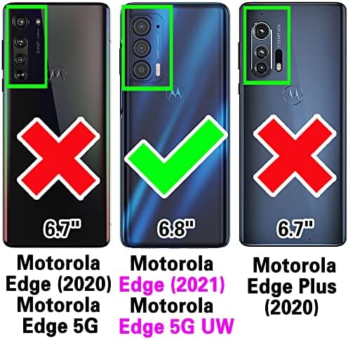 FDCWTSH Компатибилен Со Motorola Moto Edge 2021/MotoEdge 5G Паричник Случај Рачен Ремен Јаже И Држач За Кожни Флип Картички Стојат Мобилни