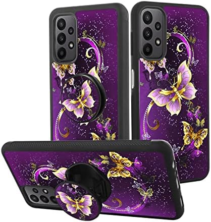 торлет За Samsung Galaxy A23 5G Виолетова Пеперутка Печатена Кутија За Девојки Жени, Симпатична Antiетска Отпорна На Удари Тенок Мек Заштитен