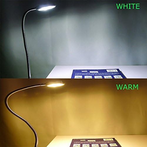 Бела 5W LED LED заштита за заштита на очите затемнета табела за ламба со клип USB светло за читање од 24/7 продавница