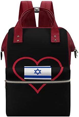 Го Сакам Израел Црвено Срце Торба За Пелени Ранец Водоотпорна Мама Торба Ранец Со Голем Капацитет