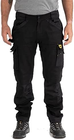 Caterpillar Advanced Trangemark Trademark Pantans Pants за мажи со артикулирани колена, страничен карго џеб и џебови со двојна алатка