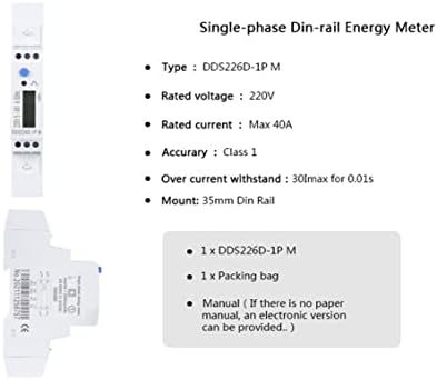 NIBYQ DDS226D-1P M Еднофазен мерач на енергија DIN-Rail 40A 45A 110V 120V 220V 230V 240V 2000 IMP/KWH 50/60Hz