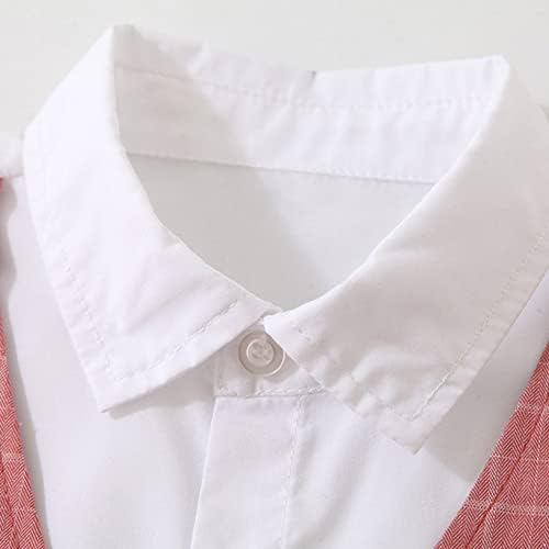 Yealdor Baby Boys gentleman 3 парчиња формален смокинг костум со кратки ракави кошула + шорцеви + лак вратоврска