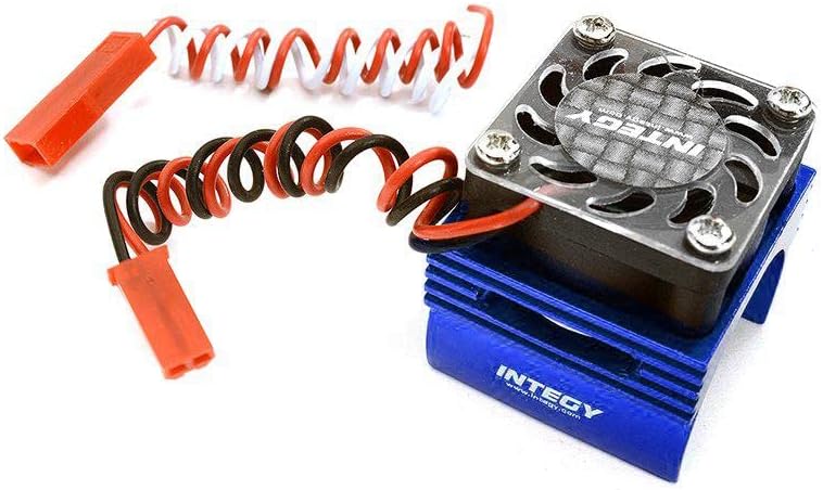 Integy RC Model C23141Blue Super Brushless Motor Motor Heatsink+Faling Fan Traxxas 1/16 Erevo, Slash, Summit, Rally