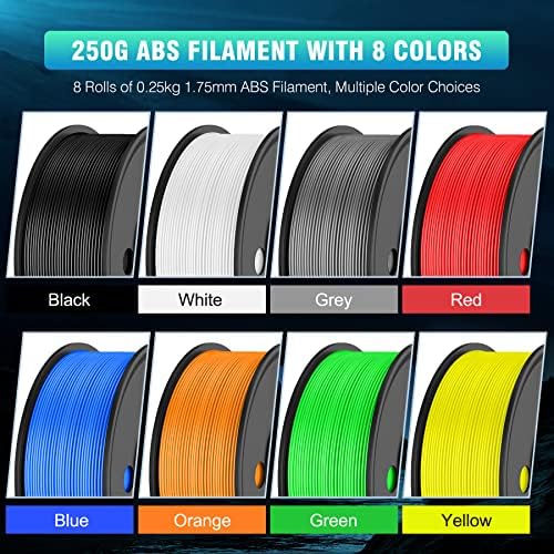 Sunlu 250g ABS FILAMENT 1,75мм пакет и PLA Meta 3D печатач за печатење зелена, димензионална точност +/- 0,02 mm, 0,25 kg spool, 8 ролни,