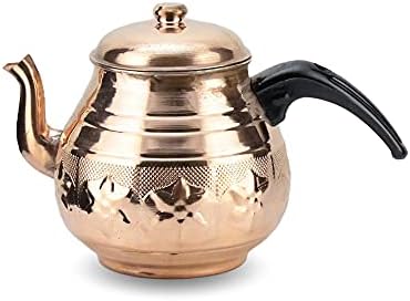 Мориа бакарни турски садови чај чај чајник постави потопло кафе чај со котел инфузер гроздобер кујнски декор рачно изработен 1.8L