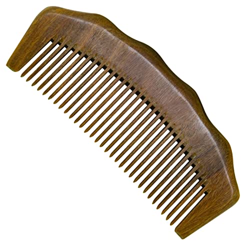 Рачно изработен природен сандалово чешел за коса анти-статичка коса и брада што се разгледуваат чешел за жени и мажи
