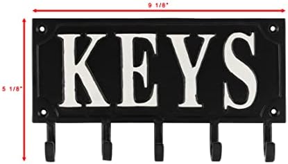 Декоративен држач за клучеви за wallид - Метална клуч за клучеви на клуч за клучеви за wallид со 5 клучни куки - земјоделска