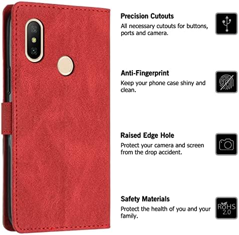 Заштитна футрола компатибилна со Xiaomi Redmi Note 5 Pro Case, Case Case Tim PU кожа PORE FLIP Folio Folio Case Case Cards ShockProof Prospective