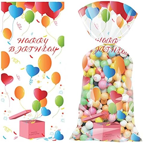 60 Парчиња Роденденска Забава Третираат Кеси Шекерче Балон Круна Шема Јасно Пластични Целофан Бонбони Добрите Подарок Кеси Со