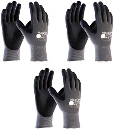 Максифлекс нараквици 34-874 Беспрекорен плетен најлон-ракавици од ликра со микро-обложена микро-фома вклучуваат зафат на дланката и прстите