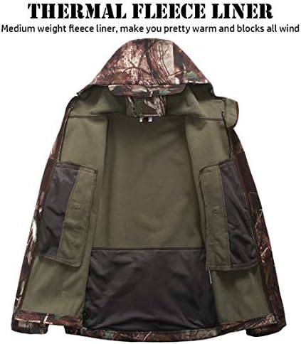 Refire Gear Gear Men's Soft Shell Воена тактичка јакна на отворено камуфлажа лов на руно качулка палто