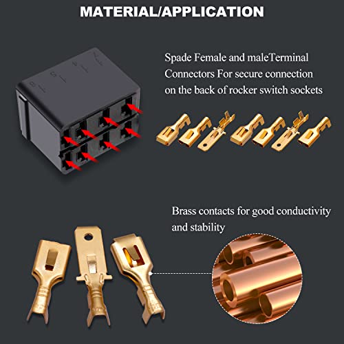 TWIDEC/150PCS 6,3 mm машки женски конектор за лепенки Брзо раздвојување терминали Неолиран конектор за жица за електрична жица за реле за реле