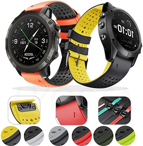 CYSUE 26 22mm Силиконски Нараквица за Garmin Феникс 6 6XPro 5X 5 Плус/Ferrunner 935 GPS MK1 D2 Брзо Ослободување Лесен За Гледање Ремен