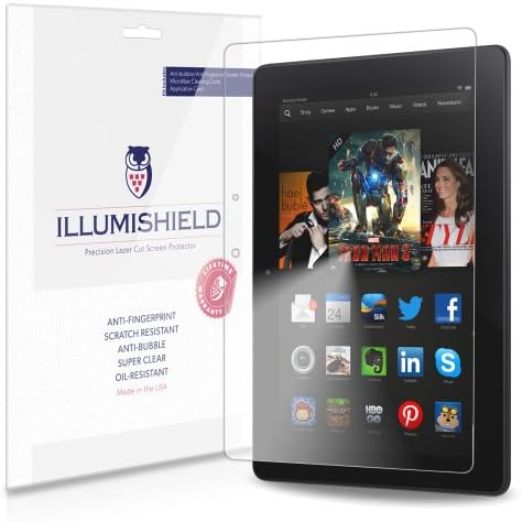 Заштитник на екранот Illumishield Компатибилен со Kindle Fire HDX 8.9 инчи Clear HD Shield Анти-бабл и анти-прстински миленичиња
