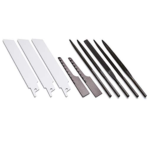 Berkling Tools 10 PCS Air Saw и Air File File Blade Blade Kit: 3x18 TPI / 1x24 TPI / 1x32 TPI Bi-Metal Saw Blades, и правоаголни,
