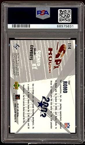 Тони Ромо дебитант картичка 2003 SPX 114 PSA 9