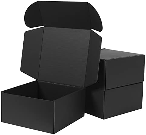 Кутии за подароци Guokoff 8 x 8 x 4 инчи, 10 пакувања картонски кутии за подароци со капак, кутии за испорака, преклопени кутии за подароци,