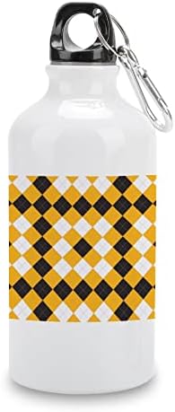 Жолто проверено спортско шише со шише со шише за еднократно алуминиумско изолирано кригла за отворено