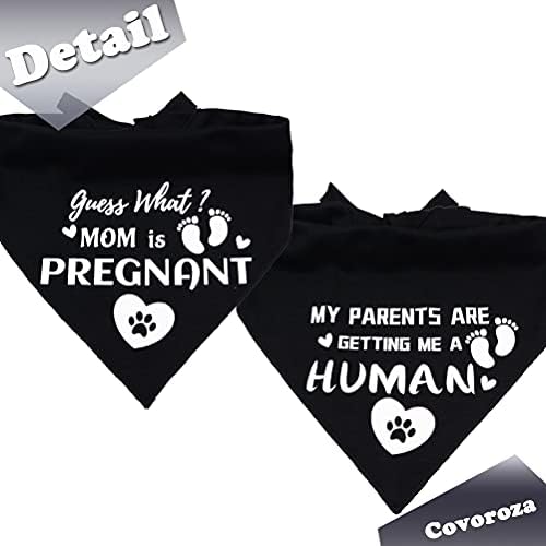 Ковороза, 2 парчиња бремена кучиња бандана Моите родители ми прават човечка претпоставка што е мајка ми бремена миленичиња шамија украси додатоци црна