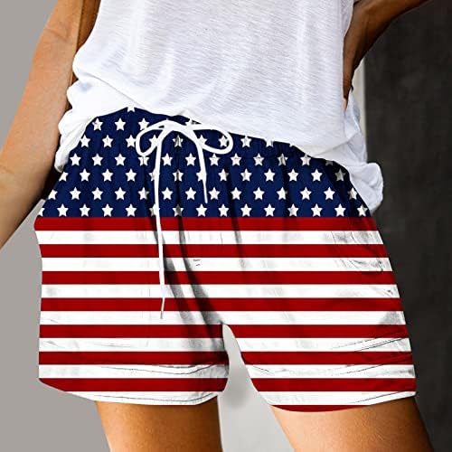 ЛМДУДАНСКИ ДЕН ДЕН Шорцеви за жени кои влегуваат Брзи суви шорцеви за пливање Американско знаме печати лабави атлетски кратки панталони