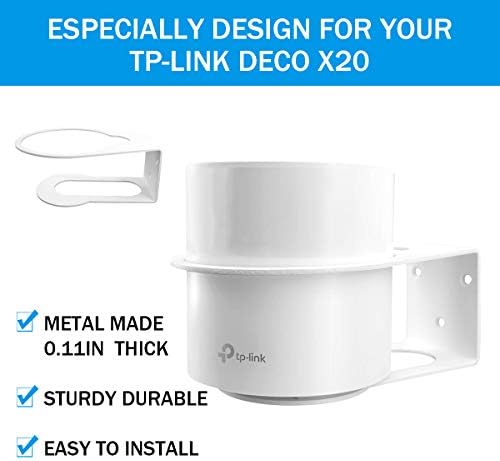 TP-Link Deco X20 Wallиден заграда за држач, Allicaver Sturdy Metal Made Mount Stand Shand Compational со TP-Link X20 WiFi 6 Mesh WiFi