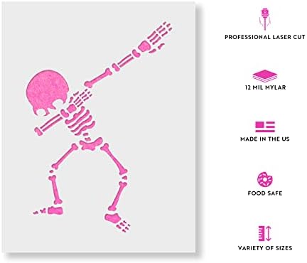Намачкана Матрица За Скелет - Матрици За Повеќекратна Употреба За Сликање-Создадете Самостојно Намачкување На Скелетот Домашен Декор