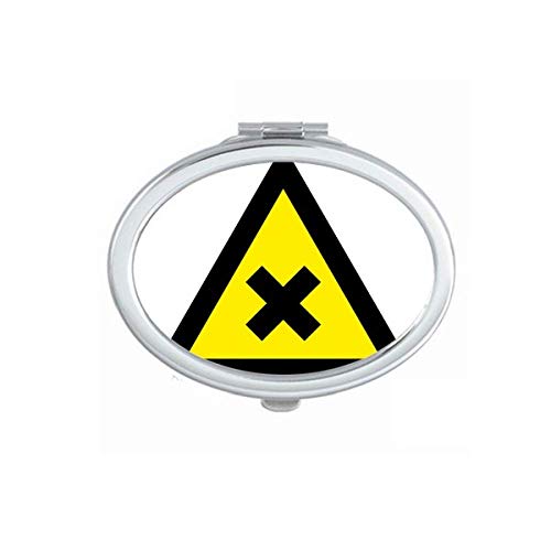 Предупредување симбол жолто црно забрането триаголник огледало преносен преклопен шминка со двојни странични очила