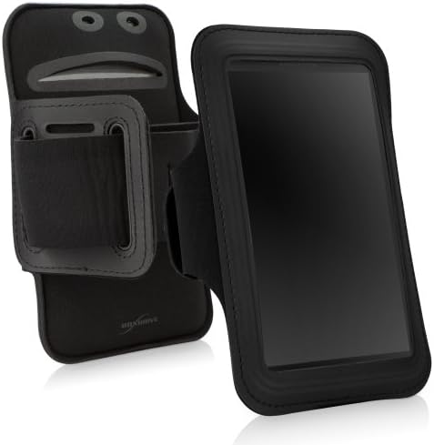 Case Boxwave Case за LG Q7A - Спортски амбранд, прилагодлива амбалажа за тренинг и трчање за LG Q7A - etет Црн