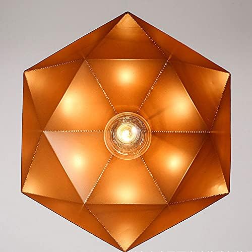 Омонс модерен и едноставен стил на висечка ламба полигонален ромб, завиткан ламба, балконски бар, личност со една глава светло/злато