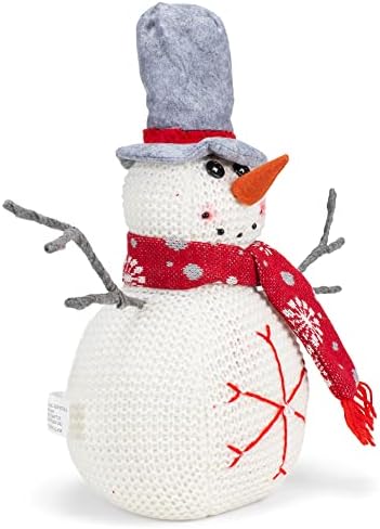 Кадифен снежен човек со сива капа