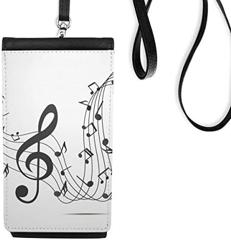 Црна музика со црна музика Телефонски чанта чанта паметен телефон виси кожена црна црна црна боја