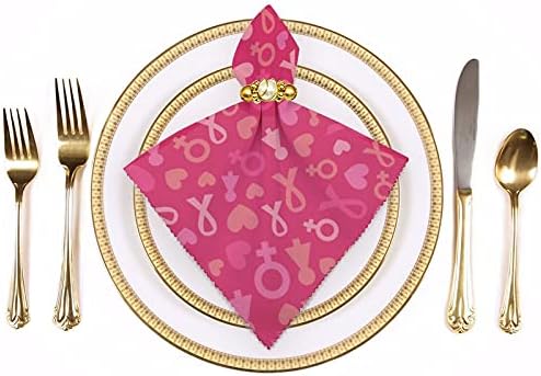 Беспрекорна шема со розова панделка, срце, девојче и женски симболи, кои можат да се користат за еднократна употреба на салфетка за