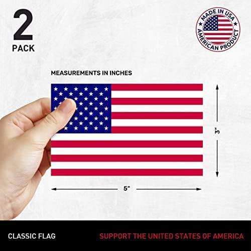 Ново Општо Американско Знаме Премиум Винил Налепници-Класично Американско Знаме-2-Пакет-Налепница-3Х5-Класично Знаме 2ПК