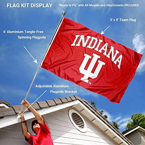 Пакет со знаме на колеџ во Индијана Хоузиерс и пакет за држачи за столбови