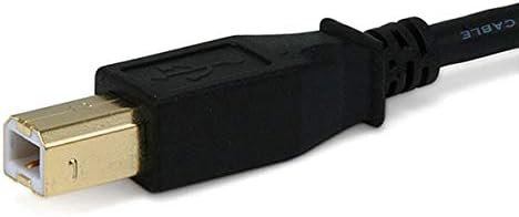 Monoprice USB Type -A до USB Type -B 2.0 кабел - 3 стапки - црна 28/24awg, злато обложени конектори, за печатачи, скенери и други