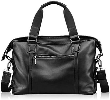 Машка чанта за чанти од кожен чамци за деловни торби за лаптоп лаптоп чанти за мажи црна