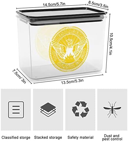 Знаме На Атланта Контејнери За Складирање Чиста Пластична Кутија Со Капаци Канти За Повеќекратна Употреба За Кујнски Житни Закуски
