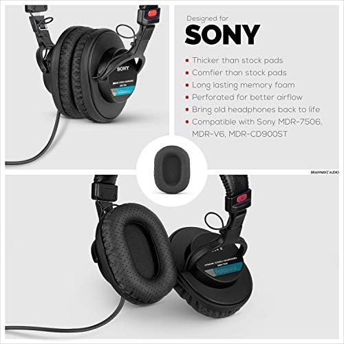 Упатства за замена на мозокот на BrainWavz за Sony MDR 7506, V6 & CD900ST со мемориска пена подлога за уво и погодно за други слушалки